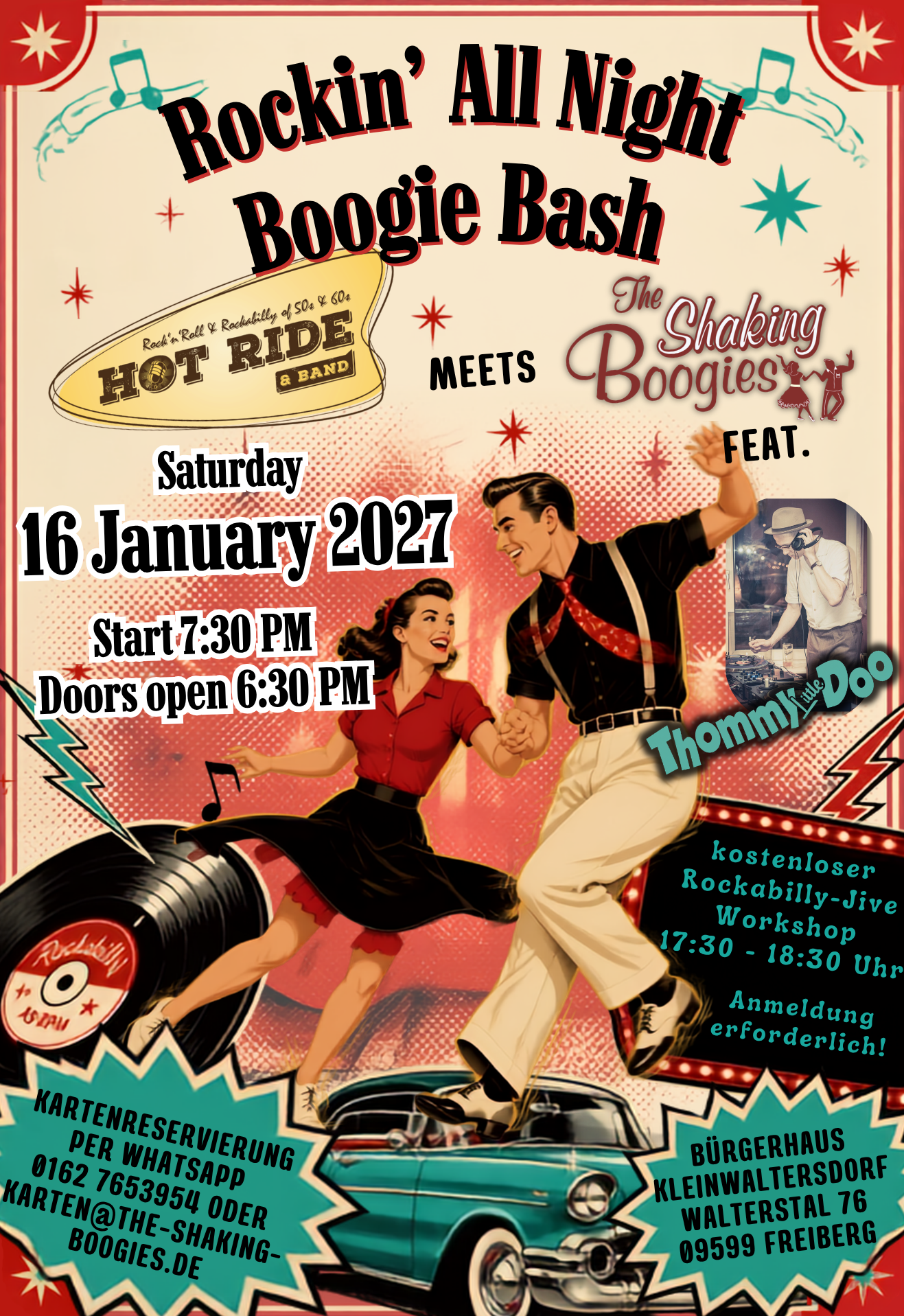 Happy New Year Rockabilly Flyer Entwurf 7